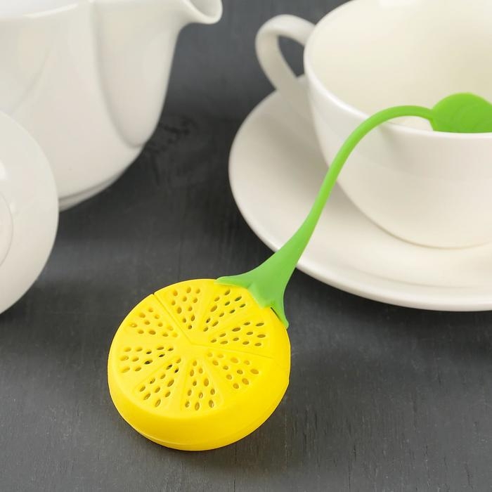 Ситечко для чая Доляна «Лимон», d=5 см, цвет жёлтый Ситечко для чая Доляна «Лимон», d=5 см, цвет жёлтый