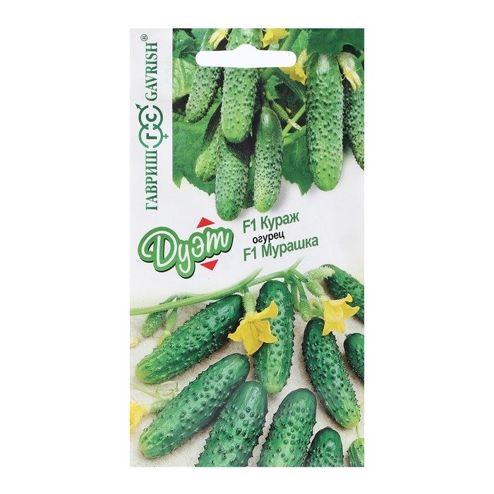 Семена Огурец Семена Огурец "Кураж", F1, 10 шт + "Мурашка", F1, 10 шт серия Дуэт