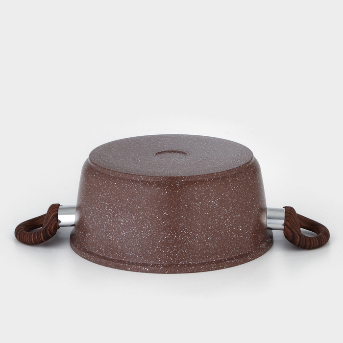 Кастрюля Доляна «Брауни», 3,3 л, d=24 см, h=10 см, стеклянная крышка, антипригарное покрытие, индукция