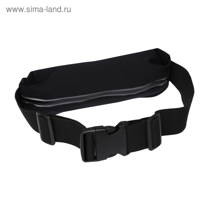 Спортивная сумка чехол на пояс Luazon, управление телефоном, отсек на молнии, чёрная Спортивная сумка чехол на пояс Luazon, управление телефоном, отсек на молнии, чёрная