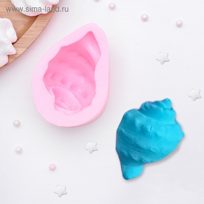 Молд «Ракушка», силикон, 8,5×6×4,1 см, цвет розовый Молд «Ракушка», силикон, 8,5×6×4,1 см, цвет розовый