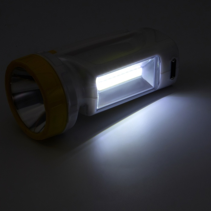 Фонарь ручной аккумуляторный  Фонарь ручной аккумуляторный "Мастер К.", MHA-W3D2 (3 В),800 мАч, 1 Вт+3 Вт,100 лм, желтый