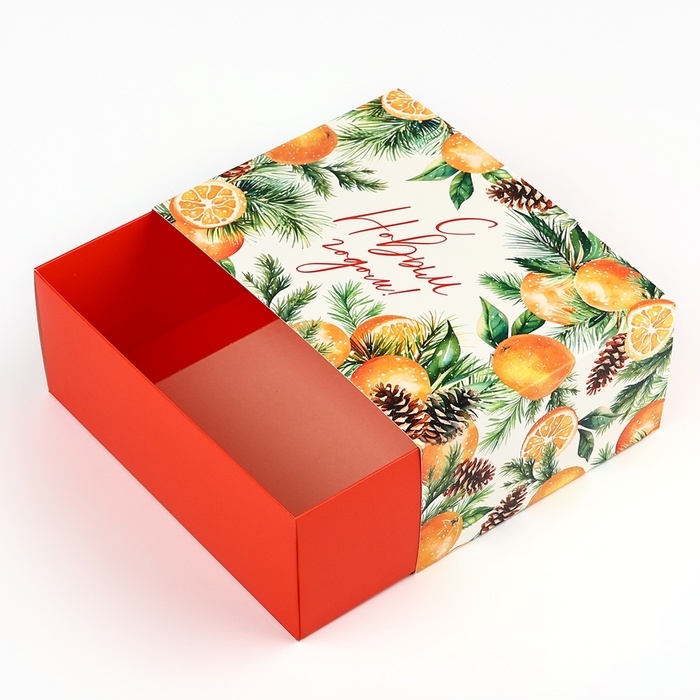 Подарочная коробка складная, новогодняя«С новым годом!», 20 х 15 х 8 см, Новый год