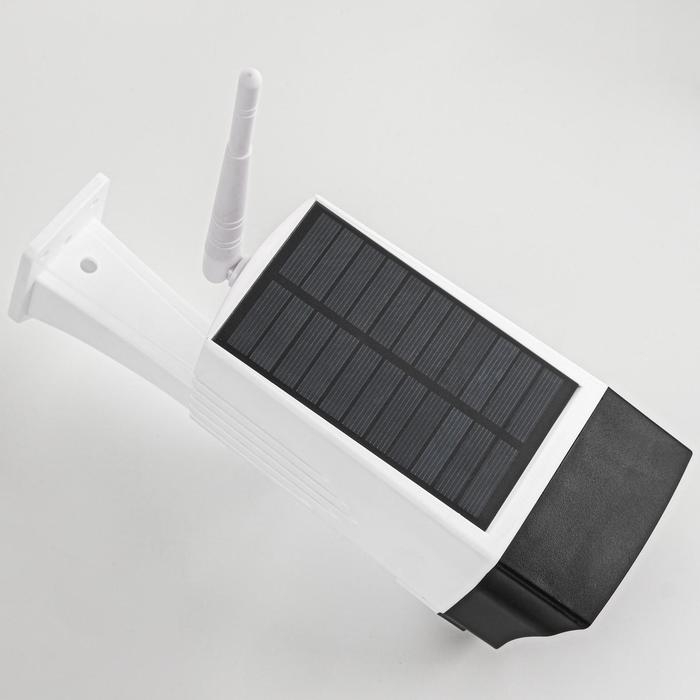 Фонарь-муляж камеры видеонаблюдения аккумуляторный, 4 режима, солнечная батарея, 7.5 х 8 см Фонарь-муляж камеры видеонаблюдения аккумуляторный, 4 режима, солнечная батарея, 7.5 х 8 см