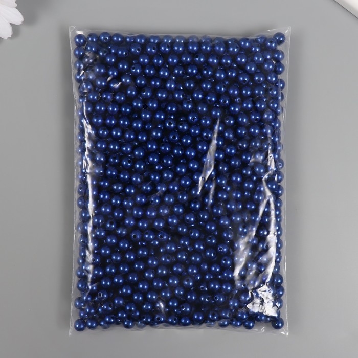 Набор бусин Набор бусин "Жемчуг" d 8 мм, 250 гр, нежно-синий