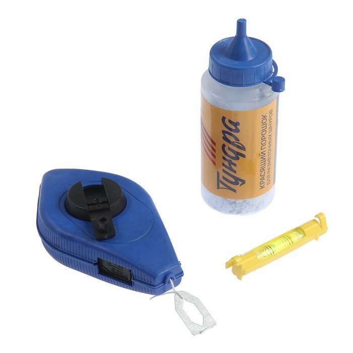 Набор разметочный ТУНДРА, шнур малярный 15 м, красящий порошок 110 г, синий Набор разметочный ТУНДРА, шнур малярный 15 м, красящий порошок 110 г, синий