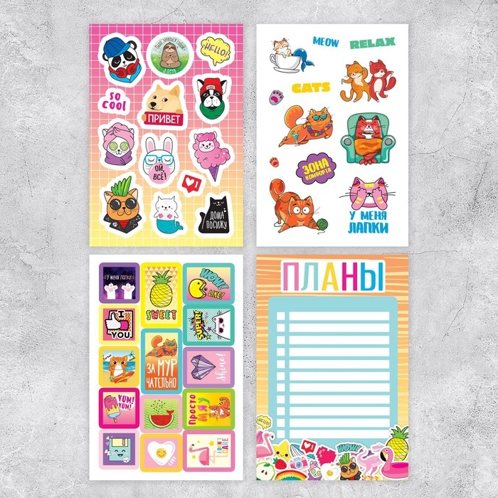 Наклейки детские в стикербуке «Настройся на позитив», 8 листов, 14 х 21 см Наклейки детские в стикербуке «Настройся на позитив», 8 листов, 14 х 21 см