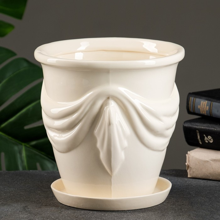 Набор горшков 3шт. Набор горшков 3шт. "Уют" белый: 10л, 3,2л, 1л