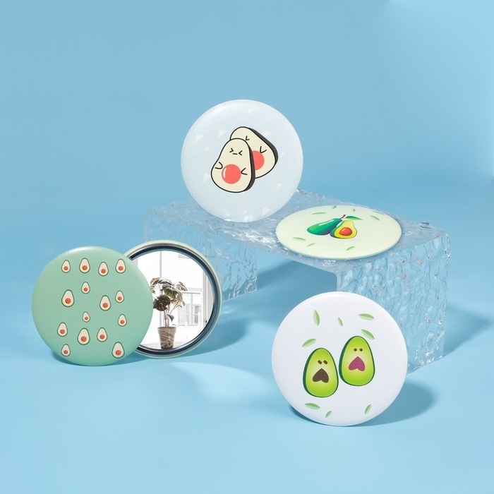 Зеркало карманное «Авокадо», d = 7,5 см, рисунок МИКС