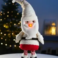 Фигура текстиль «Дед Мороз» 55-84 см, телеск-е ножки, 1LED, LR1130х3 (в компл.), Т/БЕЛЫЙ