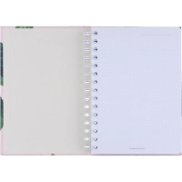 Бизнес-тетрадь, BS, А5, 120л., точка, твердый,спираль. Flora, персики N4211