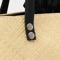 Сумка плетёная из пандана, 29&times;17&times;42 см, бежево-чёрная