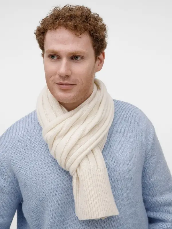 Шарф Bellish, белый (ванильный)