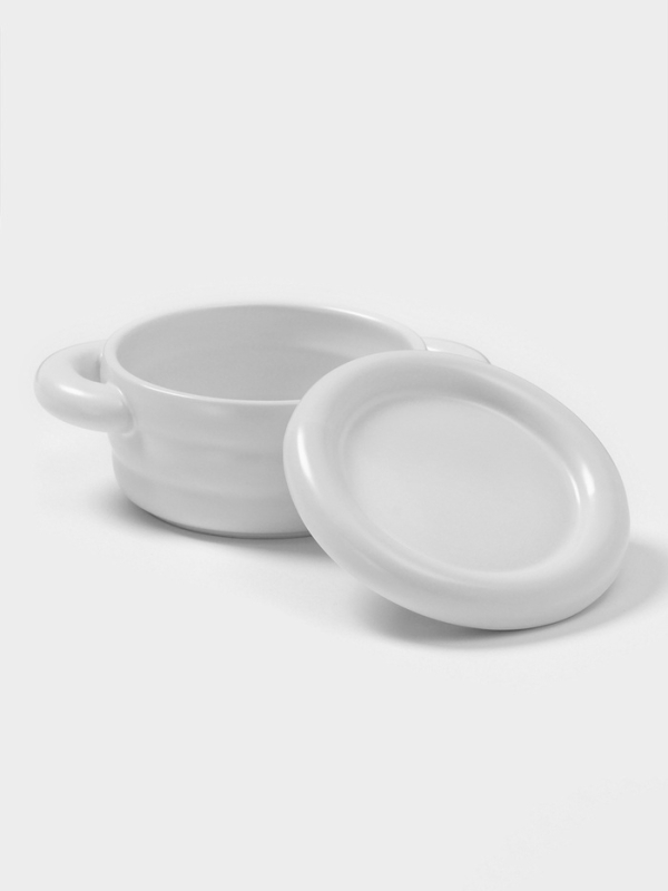 Горшочек для запекания Доляна «Зефир», 250 мл, 15×10,5×6,3 см, с ручками, с крышкой, керамика, белый Горшочек для запекания Доляна «Зефир», 250 мл, 15×10,5×6,3 см, с ручками, с крышкой, керамика, белый