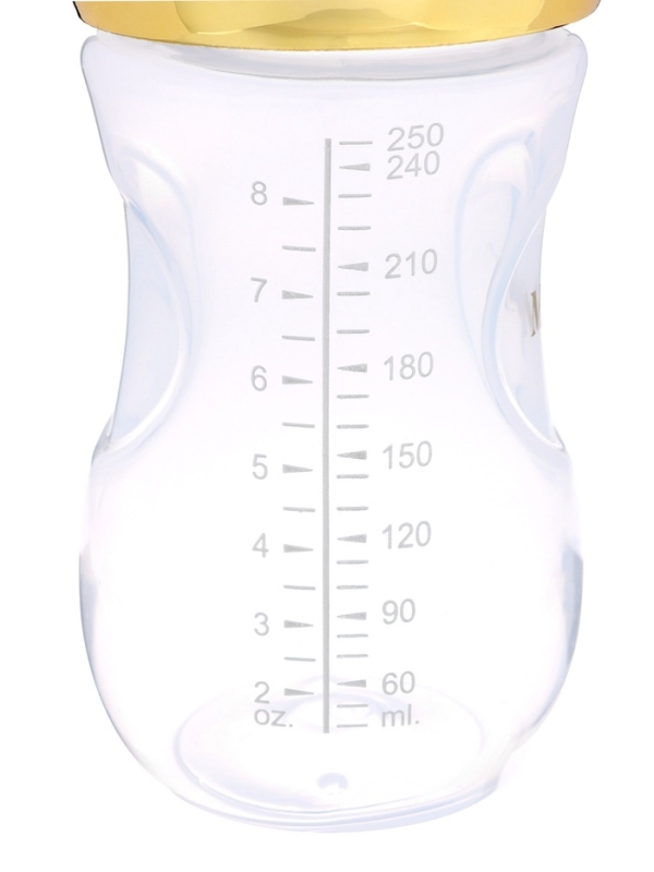 Бутылочка для кормления с наклейками «BOSS» от 0 мес., 250 мл., цвет золотой, M&B Бутылочка для кормления с наклейками «BOSS» от 0 мес., 250 мл., цвет золотой, M&B