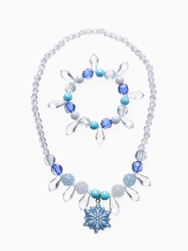 Набор детский Набор детский "Выбражулька" 2 пр-та: кулон, браслет, снежинка, цвет бело-голубой