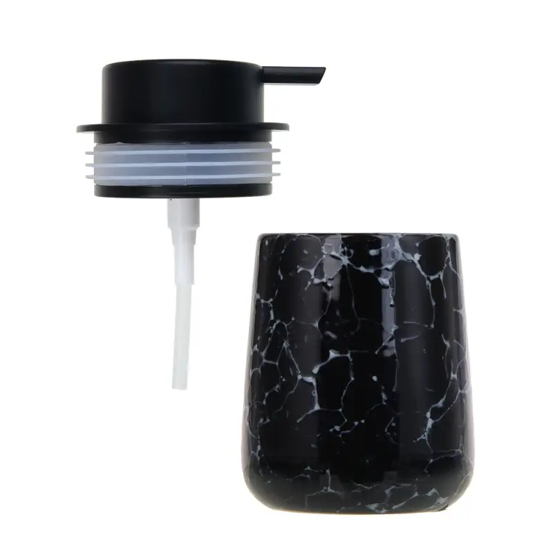 VETTA Дозатор для жидкого мыла, 320 мл, 13x9x9 см, керамика, "Космос", мрамор черный