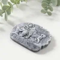 Магнит "С хаски на санях" (барельеф), 6,5см