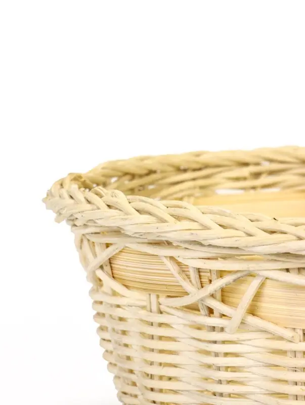 Корзина плетёная для хранения Splet, ротанг, с ручкой, бежевая, набор 3 шт.