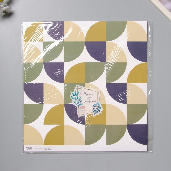 Бумага для скрапбукинга двусторонняя Бумага для скрапбукинга двусторонняя "Змейка и яркие круги" плотность 180 гр набор 5 шт 30,5х32 см