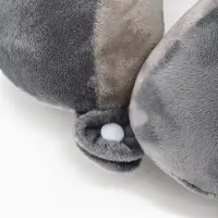 Подушка для путешествий бархатная формовая "Перезагрузка", серая Подушка для путешествий бархатная формовая "Перезагрузка", серая