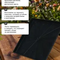 Поддон для рассады, 21×21×1.7 см, пластик, чёрный