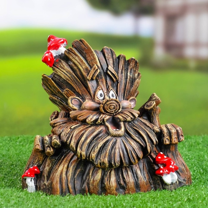 Садовая фигура  Садовая фигура "Лесовичок №3" серый 21х16х19см