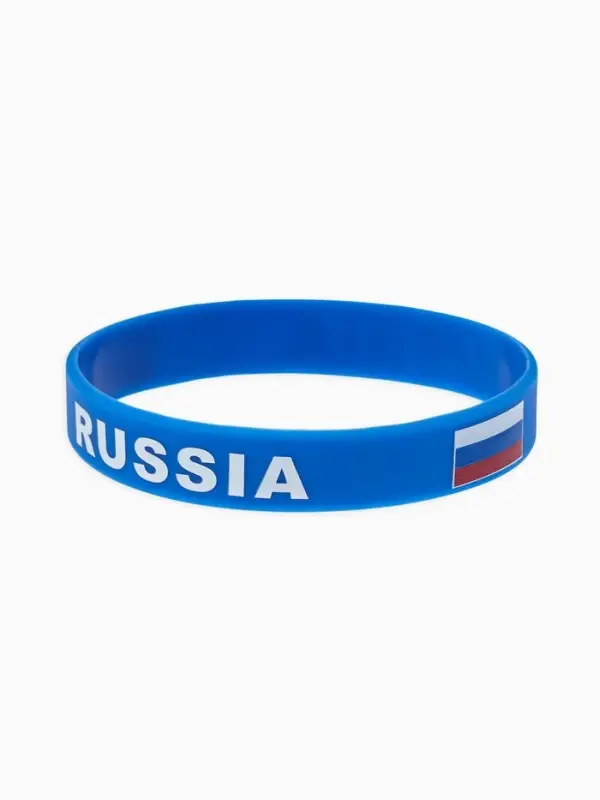 Силиконовый браслет &laquo;РОССИЯ&raquo;, синий