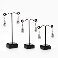 Подставка под серьги &laquo;QF. Акрил&raquo;, набор 3 шт., h=8, 10, 12 см, чёрная