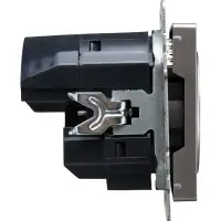 BRITE Розетка с заземлением с защитными шторками 16А с USB A+C 18Вт РЮш11-1-БрС сталь
