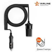 Прикуриватель-удлинитель с витым шнуром 3 м