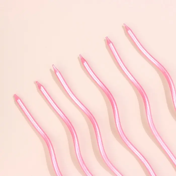 Свечи для торта витые «Серпантин» 6 шт., коктейльные, розовый блик Свечи для торта витые «Серпантин» 6 шт., коктейльные, розовый блик