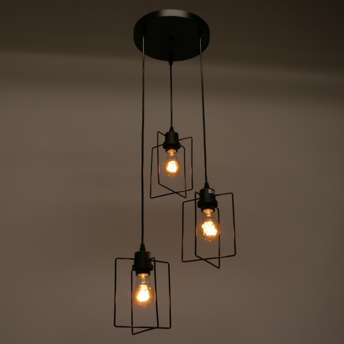 Светильник ЭкономСвет "Темпо" 3x40Вт E27 черный 49х49х78 см.