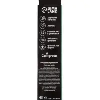 Набор карандашей чернографитных Calligrata. Classic, 12 штук, HB, с ластиком, трёхгранные, пластиковые, зелёный корпус