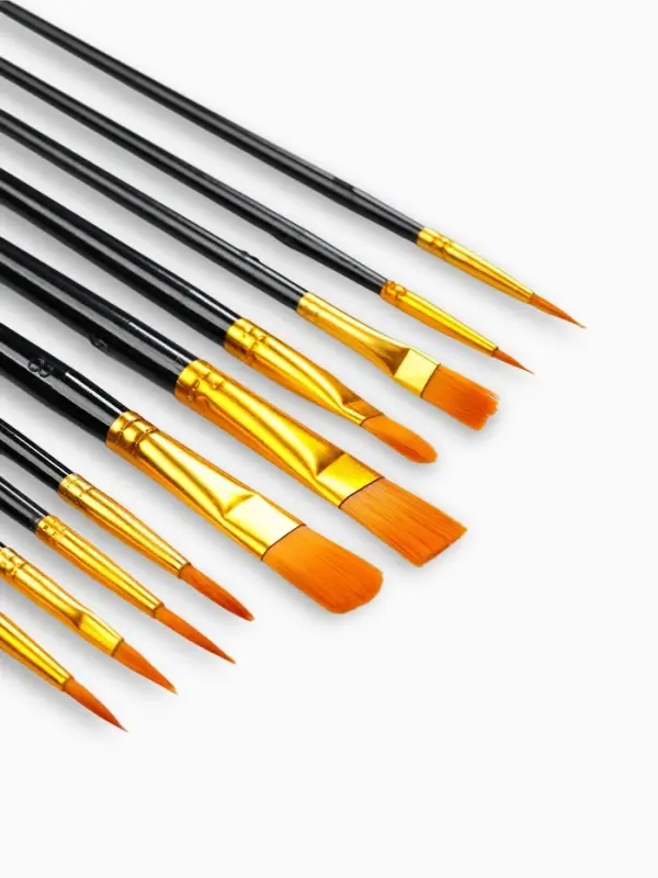 Кисть для рисования, набор 10 шт. синтетика &laquo;Ангел&raquo; № 1, 2, 2/0, 3, 4, 5, 5/8, 6, 8