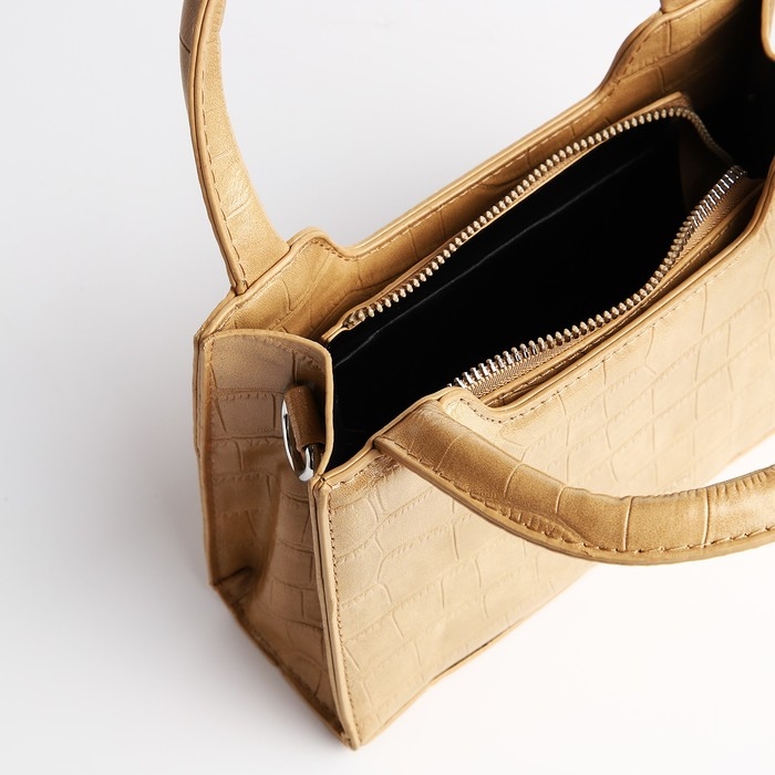 Сумка женская тоут на молнии, цвет бежевый Сумка женская тоут на молнии, цвет бежевый