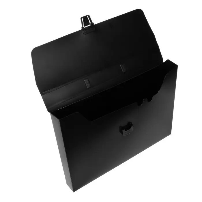 Папка-портфель А4 Calligrata, 1 отделение, 700 мкм, песок, чёрная