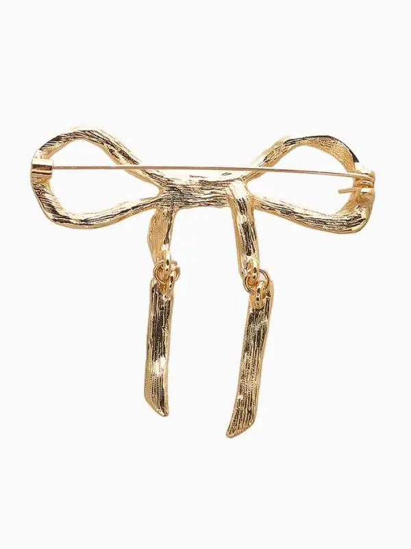 Брошь Брошь "Бантик" нежность, из металла, цвет золото