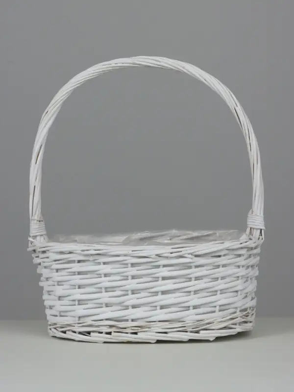 Корзина плетеная (ива) D26х18 H10 HH30 b23х14, 1 шт., белый