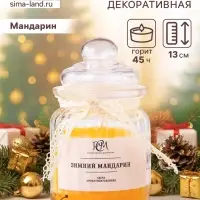 Ароматическая свеча в банке &laquo;Зимний мандарин&raquo; 180 г, время горения 45 ч