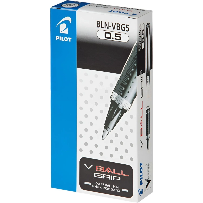 Роллер PILOT BLN-VBG5 резин. манжет жидкие чернила черный 0.3мм