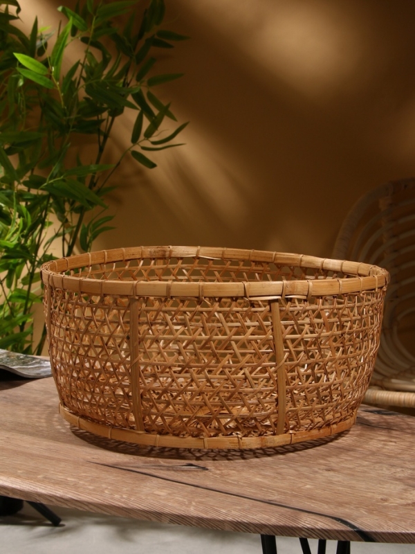 Корзина плетёная  Корзина плетёная "Клоус" бамбук 40х40х16 см, светлая