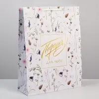 Пакет подарочный ламинированный, упаковка, Gift for you, L 28&times;38&times;9 см