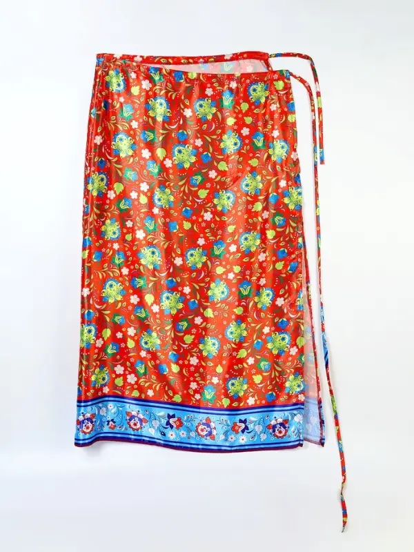 Карнавальная юбка "Марья Кудесница" цвет красный