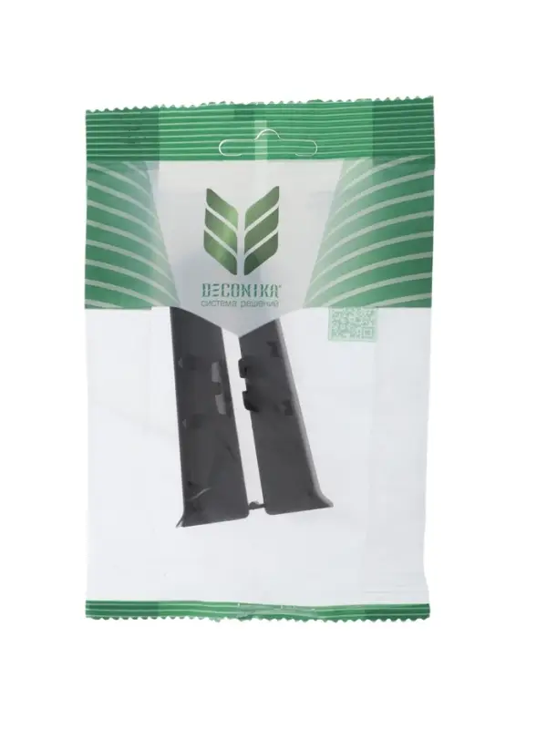 Торцевые заглушки для плинтуса &laquo;Деконика&raquo;, пара, 85 мм, цвет 007 чёрный