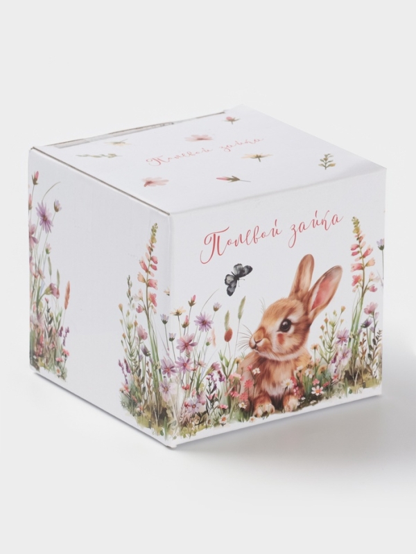 Сахарница с ложкой Доляна "Зайка" цвет белый  10х9 см 300 мл