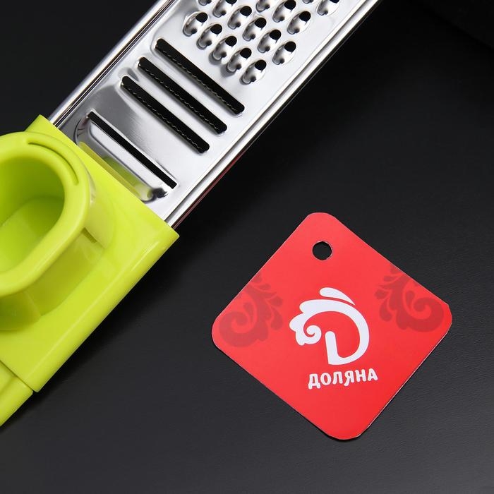 Тёрка для чеснока с держателем Доляна «Гауди», 22×4,5 см, цвет МИКС Тёрка для чеснока с держателем Доляна «Гауди», 22×4,5 см, цвет МИКС