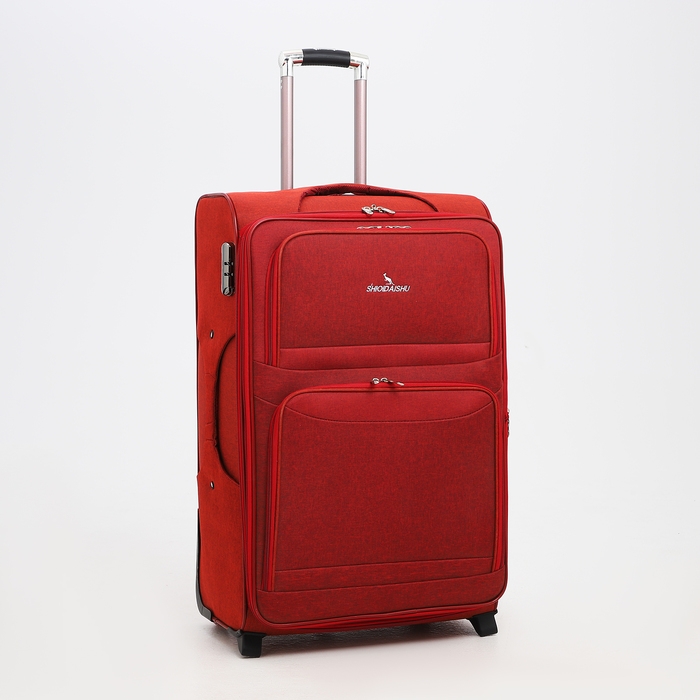 Чемодан большой 95 л (L), отдел на молнии, с расширением, кодовый замок, 3 колеса, 2 наружных кармана, цвет красный Чемодан большой 95 л (L), отдел на молнии, с расширением, кодовый замок, 3 колеса, 2 наружных кармана, цвет красный