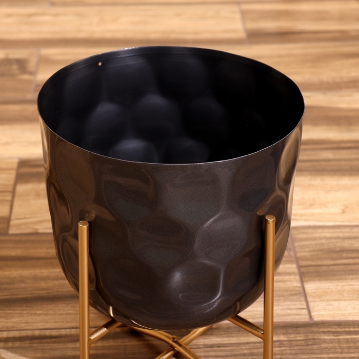 Кашпо на подставке  Кашпо на подставке "Хани" металл (набор 2 шт), диаметр 30 и 25 см