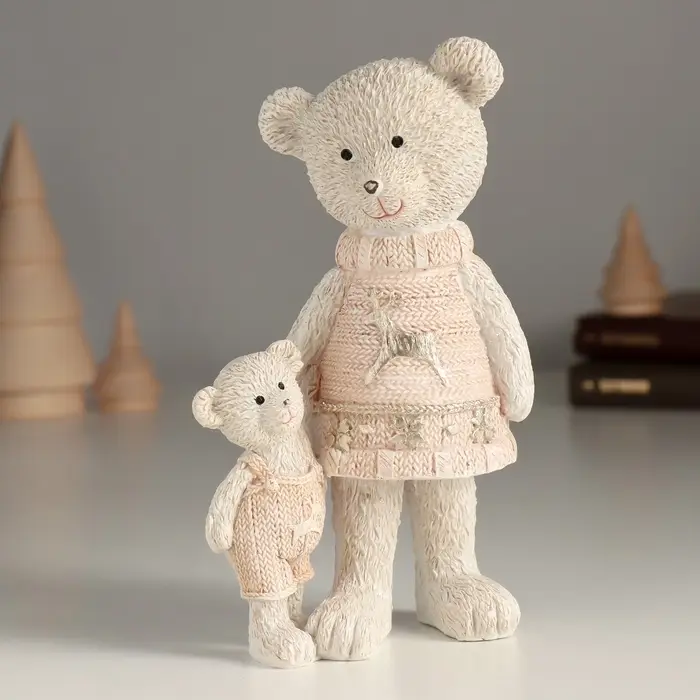 Фигурка полистоун &laquo;Мишка с малышом в розовых свитерах&raquo;, 9&times;7&times;16 см